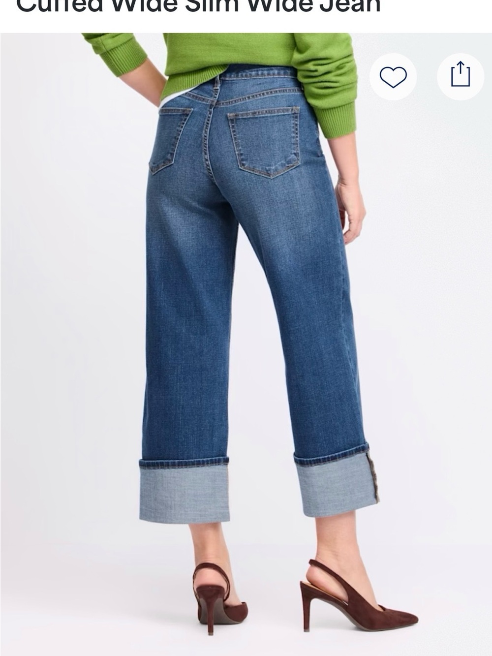 High-Rise Cropped Wide-Leg Jeans in Medium Blue